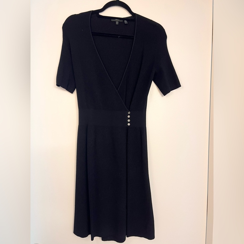 Theory Black Midi/Mini Dress with Button Detail